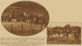 871911 Collage van 2 foto's betreffende de activiteiten van de Utrechtsche Vereeniging voor Duitsche Herdershonden in ...